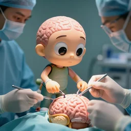 fungo criatura realizando uma cirurgia cerebral, realistic, ultra hd