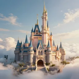 fairytale castle surrounded by clouds, whimsical, dreamy, rich in detail, volumetric lighting, intricate detail, ray tracing, extremely high complexity, film, 1 2 8 k, octane rendering, popular on the artstation of lorenzo lanfranconi and tyler smith