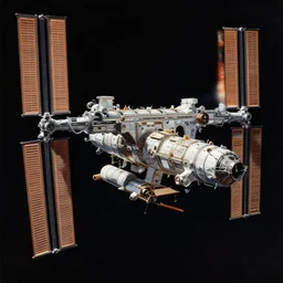 An oil painting of the International Space Station, dramatic lighting, trending on ArtStation, Unreal engine, 8k, Thomas Kinkade
