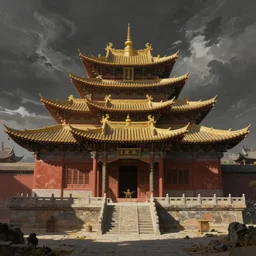ancient yunnan dian mu temple by frazetta