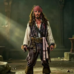 film still of captain jack sparrow in the simpsons movie