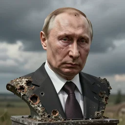 bust of vladimir putin full of holes, mold, trypophobia, horror, creepy, agony, hyper - detailed