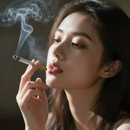 woman smoking a cigarette, smoking, smoking, smoking, smoking, smoking a cigarette, smoke, close up