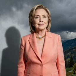 Hilary Clinton in a salmon suit