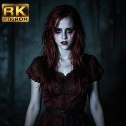 emma watson as samara from the ring, the grudge, japanese horror cosplay photoshoot, dark, scary, 4 k, modeling
