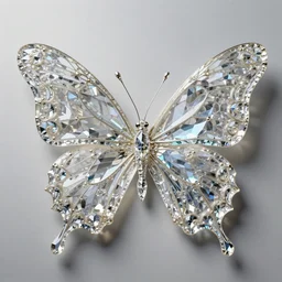 intricate butterfly, wings made of crystal, ornate, beautiful, art, soft light, art by artgerm