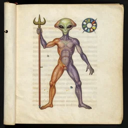 a page of the Voynich Manuscript depicting an alien form.