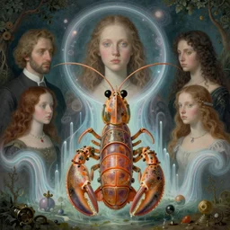 steampunk mantis shrimp in an ethereal soundwave, a portrait of inner thought by hieronymus bosch, cyril rolando, esher and natalie shau, whimsical, profound, impossible. painted, intricate, trending on devaintart.