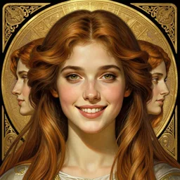 beautiful andrea from the wallking dead comics feminine face! portrait of young woman blessed by god with ever - increasing physical and mental perfection, beautiful hair, symmetrical! intricate, elegant, highly detailed, vision of holy perfection!! smile, digital painting, artstation, concept art, smooth, sharp focus, illustration, art by artgerm and greg rutkowski and alphonse mucha