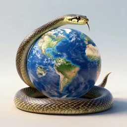 A snake wrapped around earth epic digital art