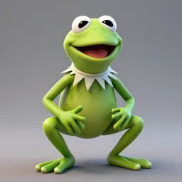 kermit the frog in mortal kombat, videogame 3d render, 4k, artstation