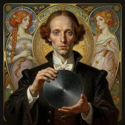 psychedelic portrait of magician casting dark disk, very very intricate, very very elegant, highly detailed, lifelike, photorealistic, digital painting, artstation, illustration, concept art, smooth, HR GIGER , Hieronymous Bosch, Francis Bacon sharp focus, art by Greg Rutkowski and John Collier and Albert Aublet and Krenz Cushart and Artem Demura and Alphonse Mucha