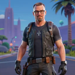 a screenshot of walter white in fortnite, photorealistic, hd, 8 k