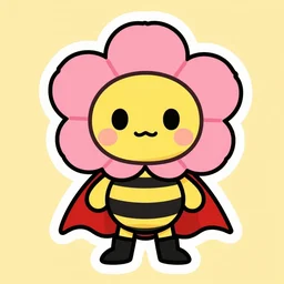 cute miss mascot joliflor joliflor bellossom super hero sticker art, cronobreaker, beeple game icon