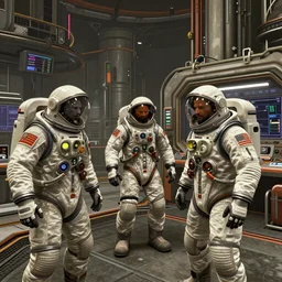 workers on mars in space suits returning home from a base megastructure after a hard days work, intricate details, in the style of gta5 8K HD