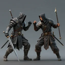 Epic Fantasy Duel between two thieves ArtStation HD, bokeh, 8k detailed concept art