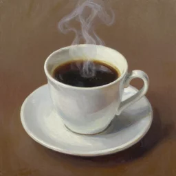 Java coffee, oil painting,