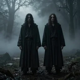 twin alchemist by mark ryden and victor nizovtsev, horror, scary, dark atmosphere, 1 9 1 6, fog, atmospheric