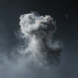 cool, minimalist cinematic render of atmospheric space, nebula, galaxy, homeworld skies, volumetric lighting, cumulous fractal smoke pillars nebula