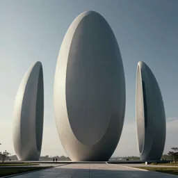 professional landscape photograph of a large beautiful neo - futuristic matte symmetrical elongated oval monolith by joseph cross, denis villeneuve, emmanuel shiu, zaha hadid, stunning cinematic architectural scale, dramatic, volumetric, concept art, hard surface, hyperrealism, very high detail, trending on artstation, sharp focus, rendered in octane