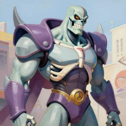 greg manchess portrait painting of powerful skeletor the master of the universe as overwatch character, medium shot, asymmetrical, profile picture, organic painting, sunny day, matte painting, bold shapes, hard edges, street art, trending on artstation, by huang guangjian, gil elvgren, ruan jia, greg rutkowski, gaston bussiere
