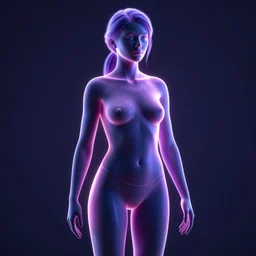 a womens body 3 d neon art