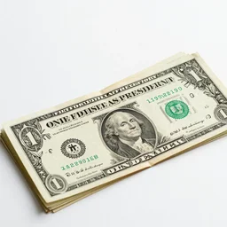 'one dollar bills with a clown as president'