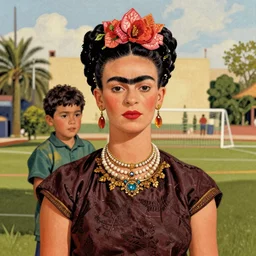 “After the big game. Family. Love. Friendship. In the style of Frida Khalo.”