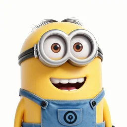 The Minion toothpaste monster has a big smile and is the brand mascot for the toothpaste advertisement, in the style of John Lasseter, commercial advertisement print CMYK, hyper realistic body of the minion toothpaste monster brushing teeth, nonsense without meaning