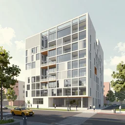 an extremely beautiful masterpiece architectural illustration in the bauhaus style of rez,