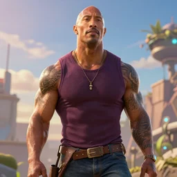 Dwayne Rock Johnson in the style of Arcane movie by riot games