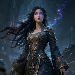 beautiful cinematic fantasy poster, a beautiful vietnamese goddess wearing an ornate ao dai with flowing illuminated hair, beautiful glowing galaxy eyes, wideshot ultrawide angle epic scale, hybrid from The Elden Ring and art direction by Darius Zawadzki ;by artgerm; wayne reynolds art station; cinematic quality character render; low angle; ultra high quality model; production quality cinema model;