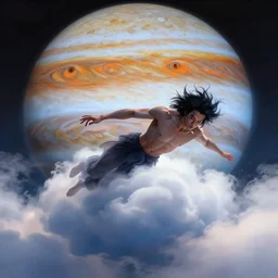 satan falling in jupiter's clouds, epic scene, by victo ngai, kilian eng vibrant colours, dynamic lighting, digital art, winning award masterpiece, fantastically beautiful, illustration, aesthetically inspired by beksinski and dan mumford, trending on artstation, art by greg rutkowski,