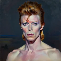 David Bowie, concept art oil painting by Jama Jurabaev, extremely detailed, brush hard, artstation