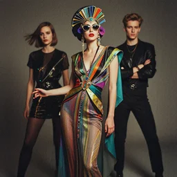 ( ( dither ) ), editorial photo portrait of a cybewave modern art deco fashion goddess, colorful modern, mads berg, karolis strautniekas, christopher balaskas, fine texture, dynamic composition, detailed, matte print, dynamic perspective, muted color, lomography, ( ( risograph ) ), rich grainy texture, centered
