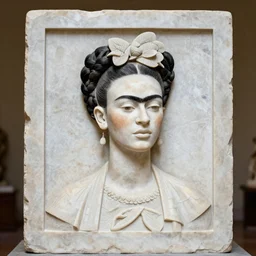 Frida Kahlo carved out of marble
