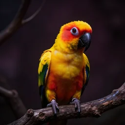the eldritch sun conure rises from the deep, surging with dark power