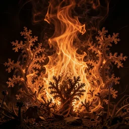botanical illustration, fractal flame