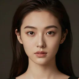 a beautiful young actress with a symmetrical face
