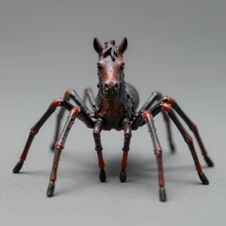 cyclops minature spider horse with 8 legs, trending on artstation, scary