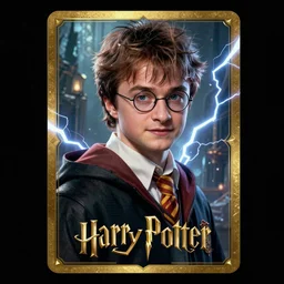 a game card design of high fantasy character from harry potter, by peter mohrbacher and craig mullins, face close up, official media, beautiful, rpg portrait, concept art, fantasy world, sharp, smooth, detailed, high quality, wallpaper 4 k, epic, trending on artstation and behance, dynamic lightning