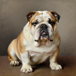 baroque rococo painting The Royal Bulldog  portrait Greg Hildebrandt high detail pastel cute puppy