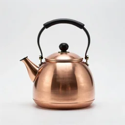 neon copper kettle, professional product shot, isolated on a pure white background, centered, entire object in frame, sharp focus, soft studio lighting
