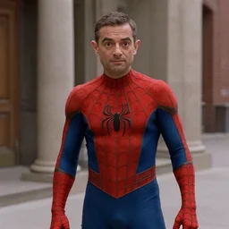 mr bean as spiderman, an film still