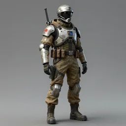 art of a futuristic soldier from the year 2 1 7 3 ad wearing military fatigues and a exoskeleton by jan van eyck