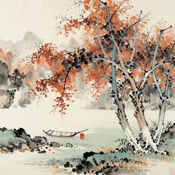 Beginning of Autumn, traditional chinese painting