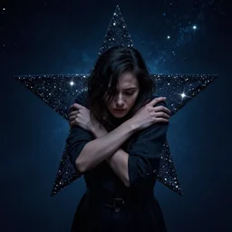 a woman trapped in a star