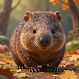 very beautiful portrait of an extremely cute and adorable wombat, smooth, perfect face, fantasy, character design by mark ryden and pixar and hayao miyazaki, sharp focus, concept art, harvest fall vibrancy, intricate detail, cinematic lighting, hyperrealistic, 3 5 mm, diorama macro photography, 8 k, 4 k