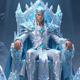 keith david as an ice mage sitting on a throne, extremely detailed, fantasy art, d & d, award - winning,