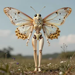 portrait of a beautiful jointed art doll, super dollfie, bjd, big giant moths, surreal, simon stalenhag, intricate, 8 k render in octane, sharp focus, award winning landscape photography